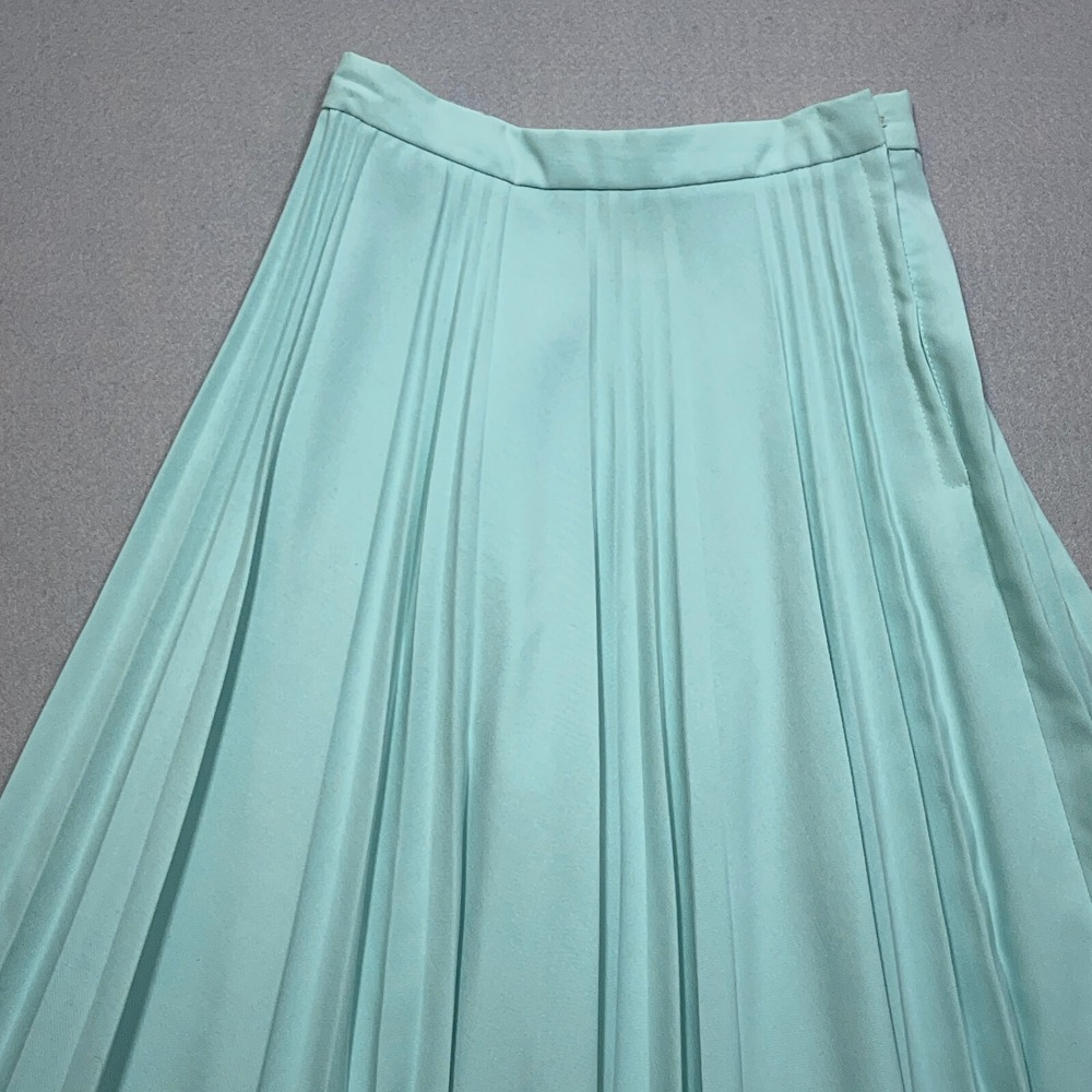 Vintage Pleated Skirt Women 5/6 Small A Line Mint Green 1960s Union Made - Picture 2 of 10